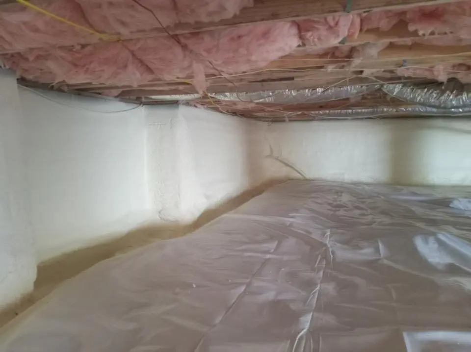 Crawl space encapsulation with closed-cell spray foam for Roof Waterproofing in Dundee